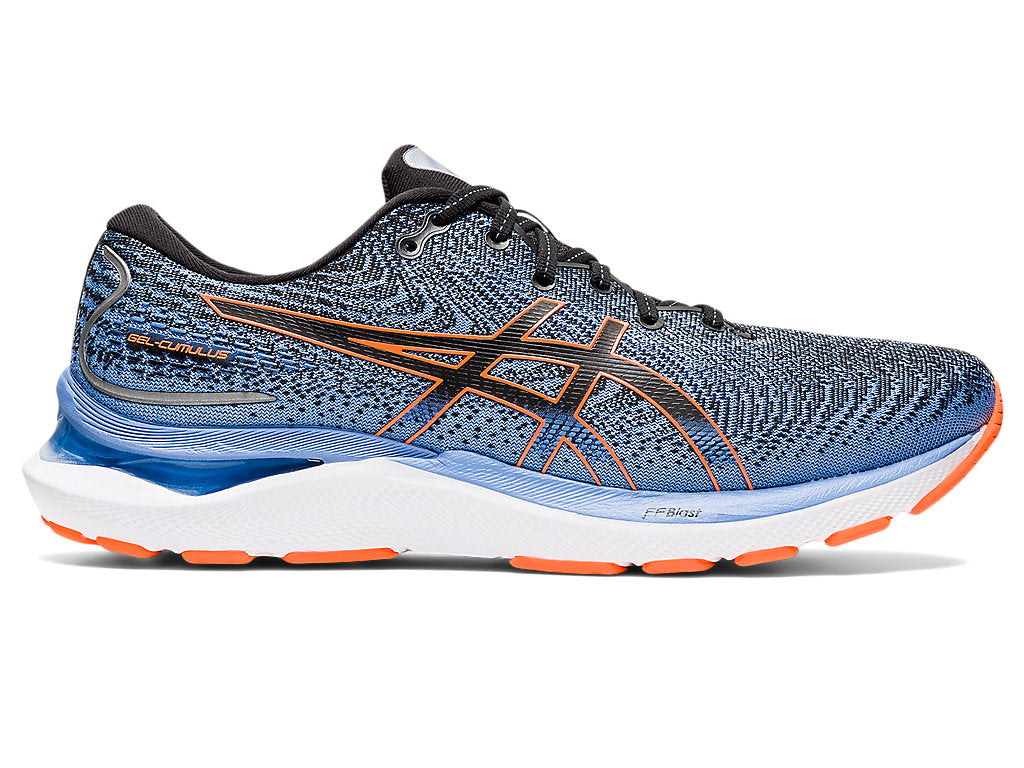 Men's Asics Gel-Cumulus 24, Black/Shocking Orange, 7.5 2E Wide