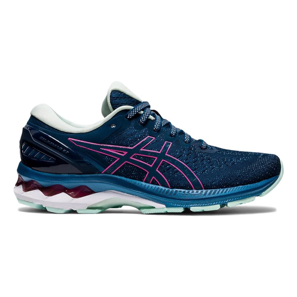 Women's Asics Gel-Kayano 27, MAKO Blue/HOT Pink, 10.5 B Medium