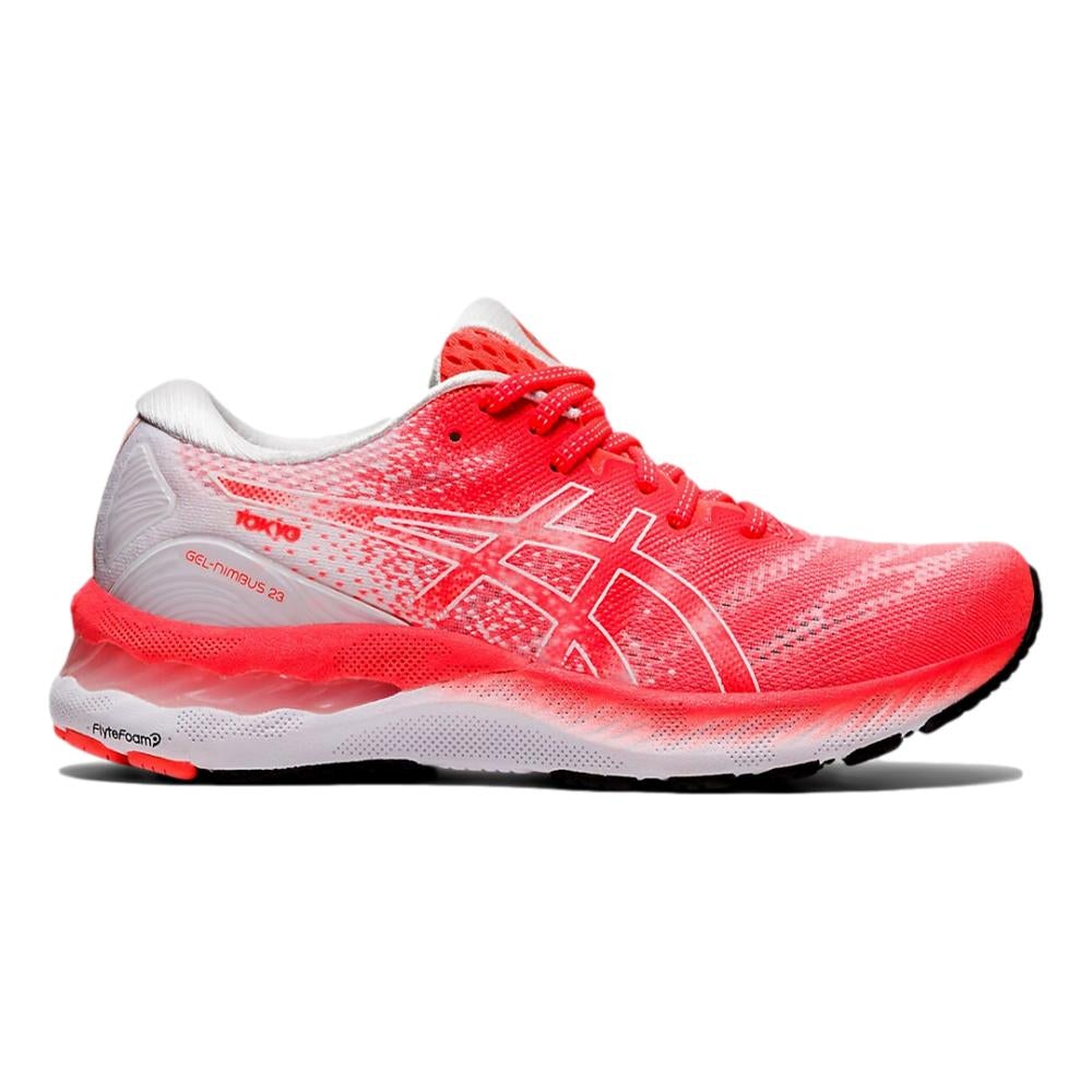 Women's Asics Gel-Nimbus 23 Tokyo, Sunrise RED/White, 10 B Medium