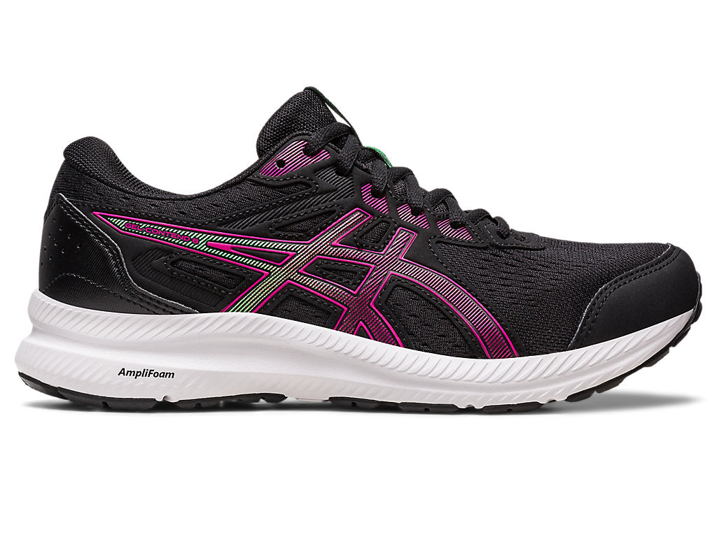 Women's Asics Gel-Contend 8, Black/Pink Rave, 7.5 B Medium