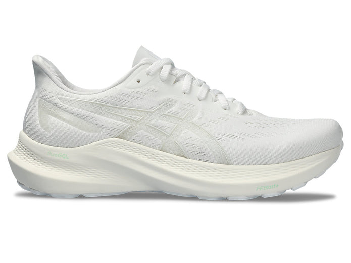 Women's Asics GT-2000 12, White/White, 8 B Medium