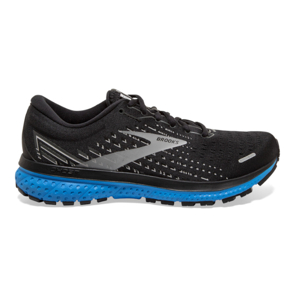 Men's Brooks Ghost 13, Black/Grey/Blue, 9.5 D Medium