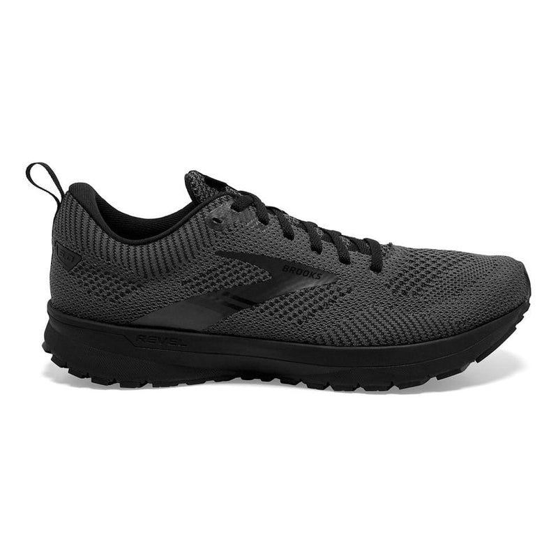 Men's Brooks Revel 5, Black/Ebony/Black, 9 D Medium