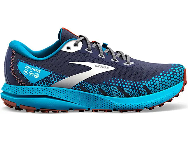Men's Brooks Divide 3, Peacoat/Atomic Blue/Rooibos, 9.5 D Medium