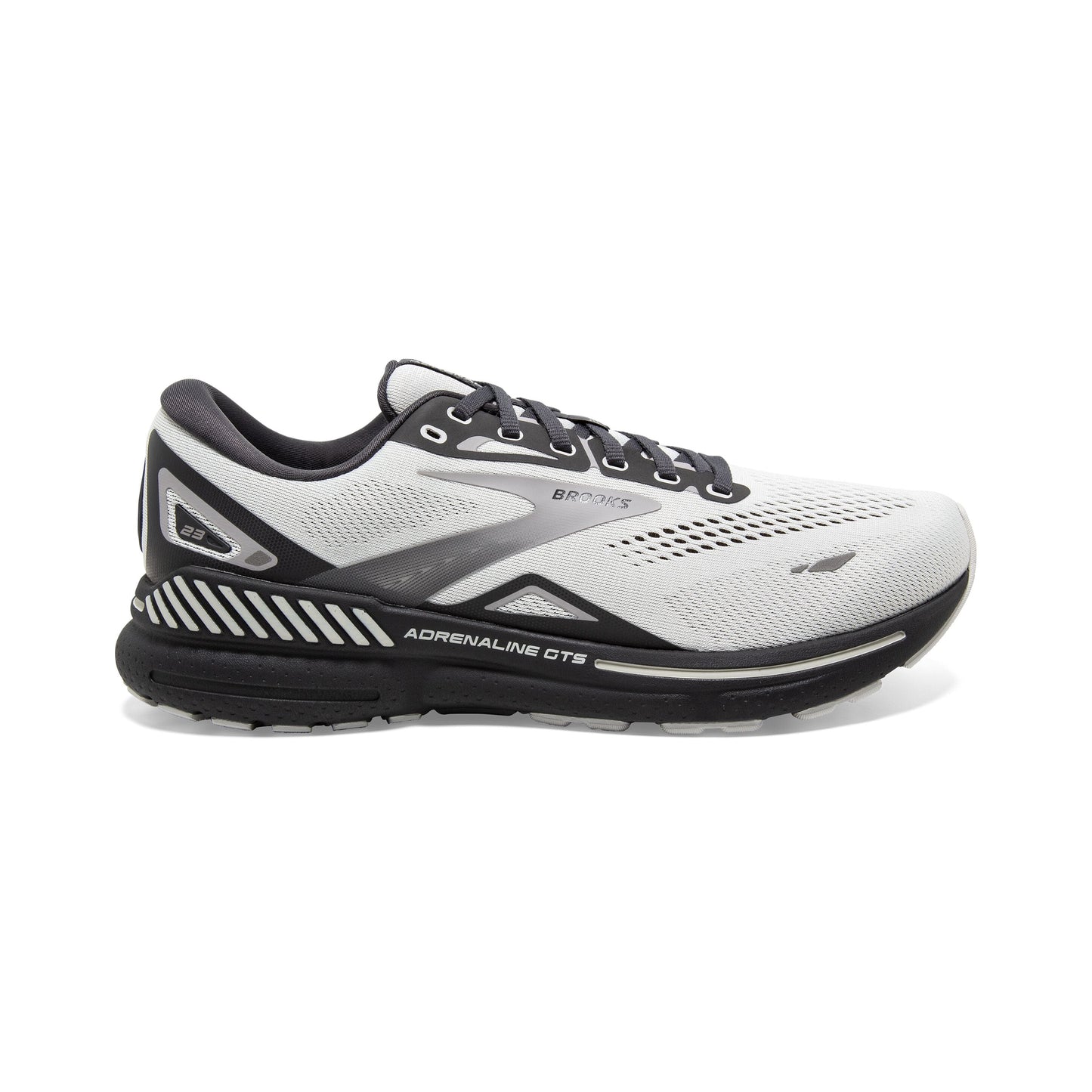 Men's Brooks Adrenaline GTS 23, Oyster/Ebony/Alloy, 7 4E Extra Wide