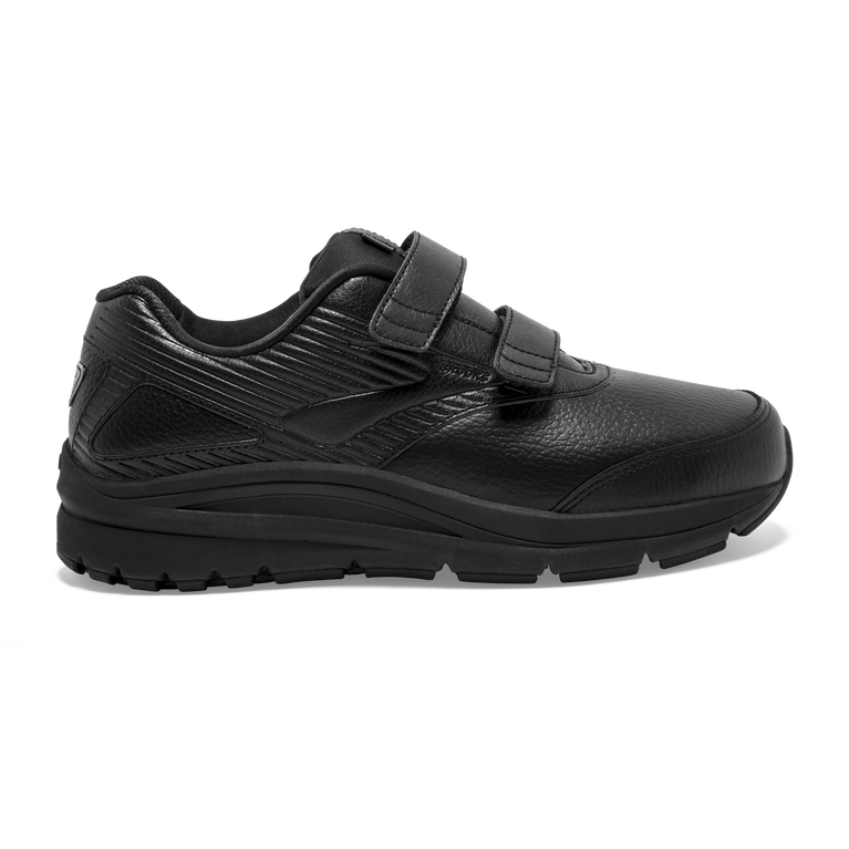 Women's Brooks Addiction Walker V-Strap 2, Black/Black, 7 2E Extra Wide