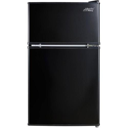 Arctic King 3.2 Cu Feet Two Door Compact Refrigerator with Freezer, Black, E-star