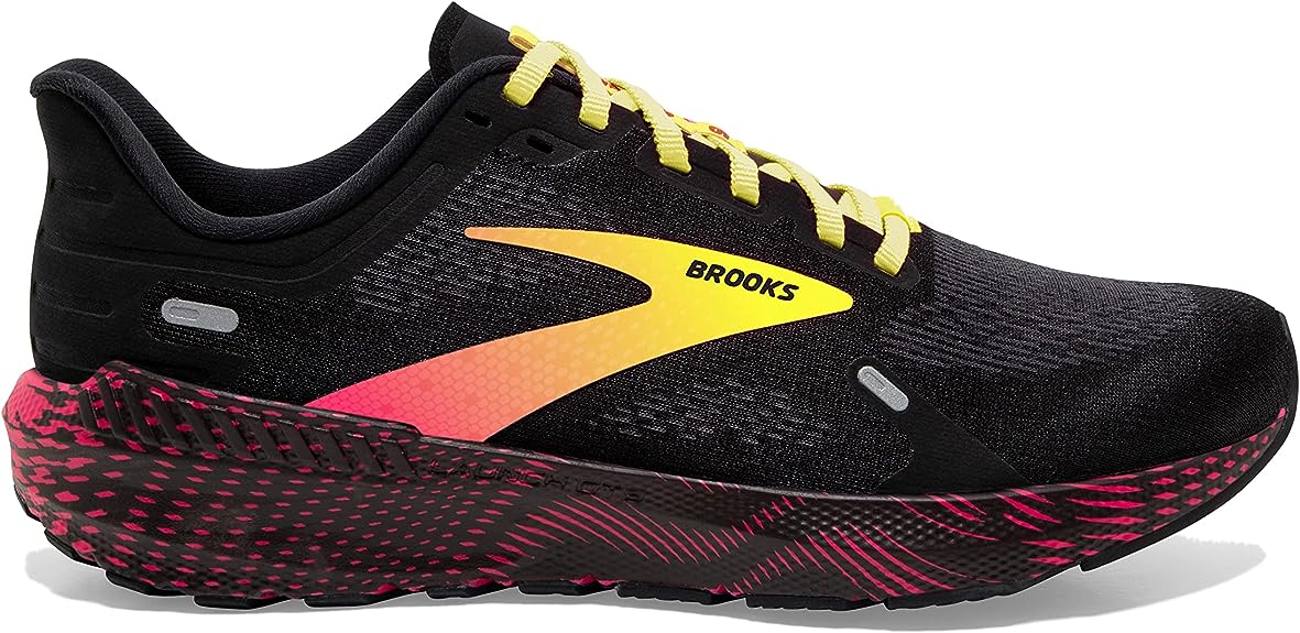 Men's Brooks Launch GTS 9, Black/Pink/Yellow, 10 D Medium