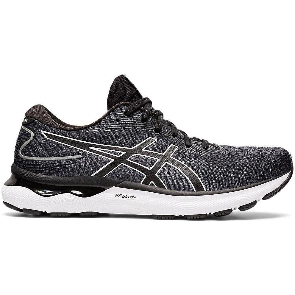 Men's Asics Gel-Nimbus 24, Black/White, 11.5 D Medium