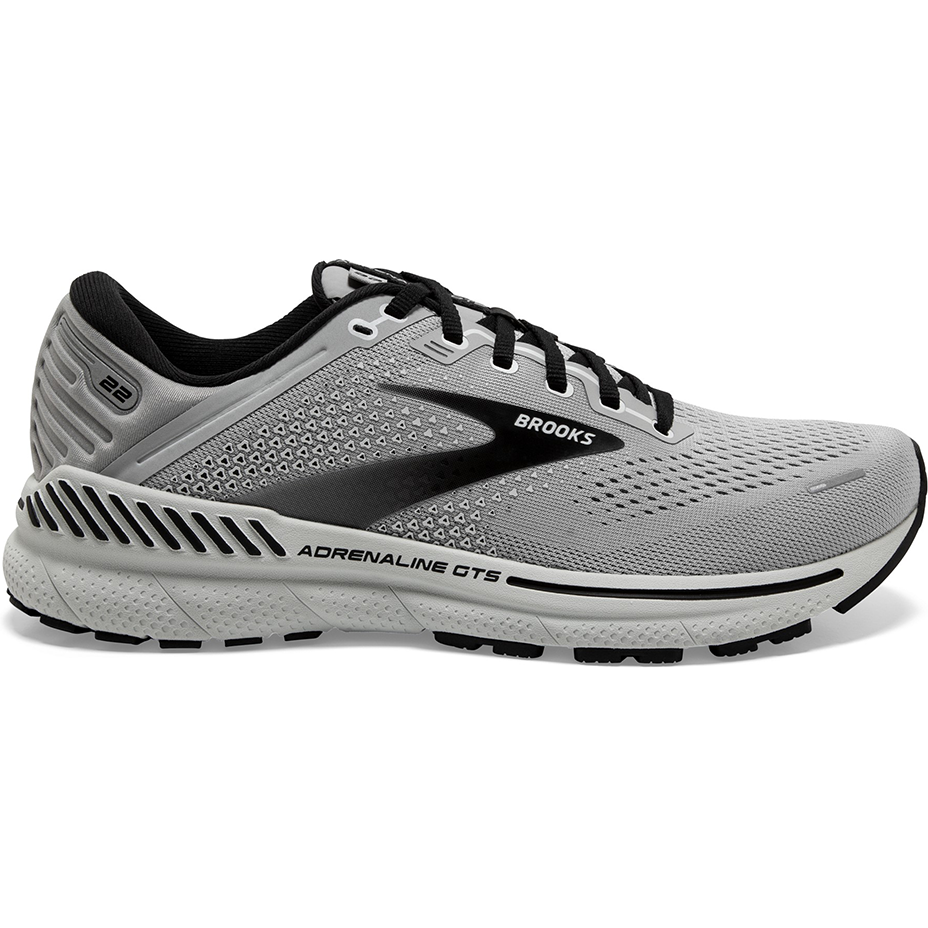 Men's Brooks Adrenaline GTS 22, Alloy/Grey/Black, 9 2E Wide