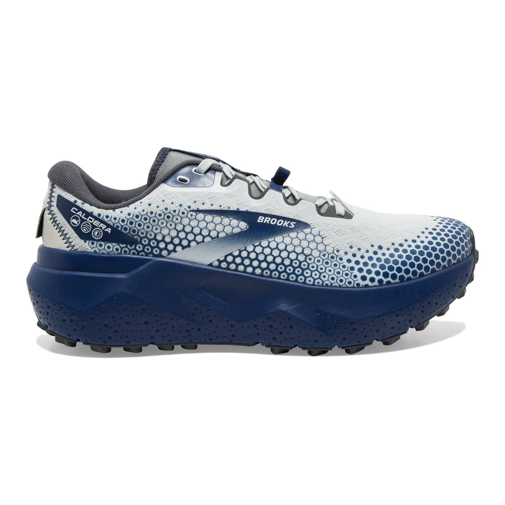 Men's Brooks Caldera 6, Oyster/Blue Depths/Pearl, 10 D Medium