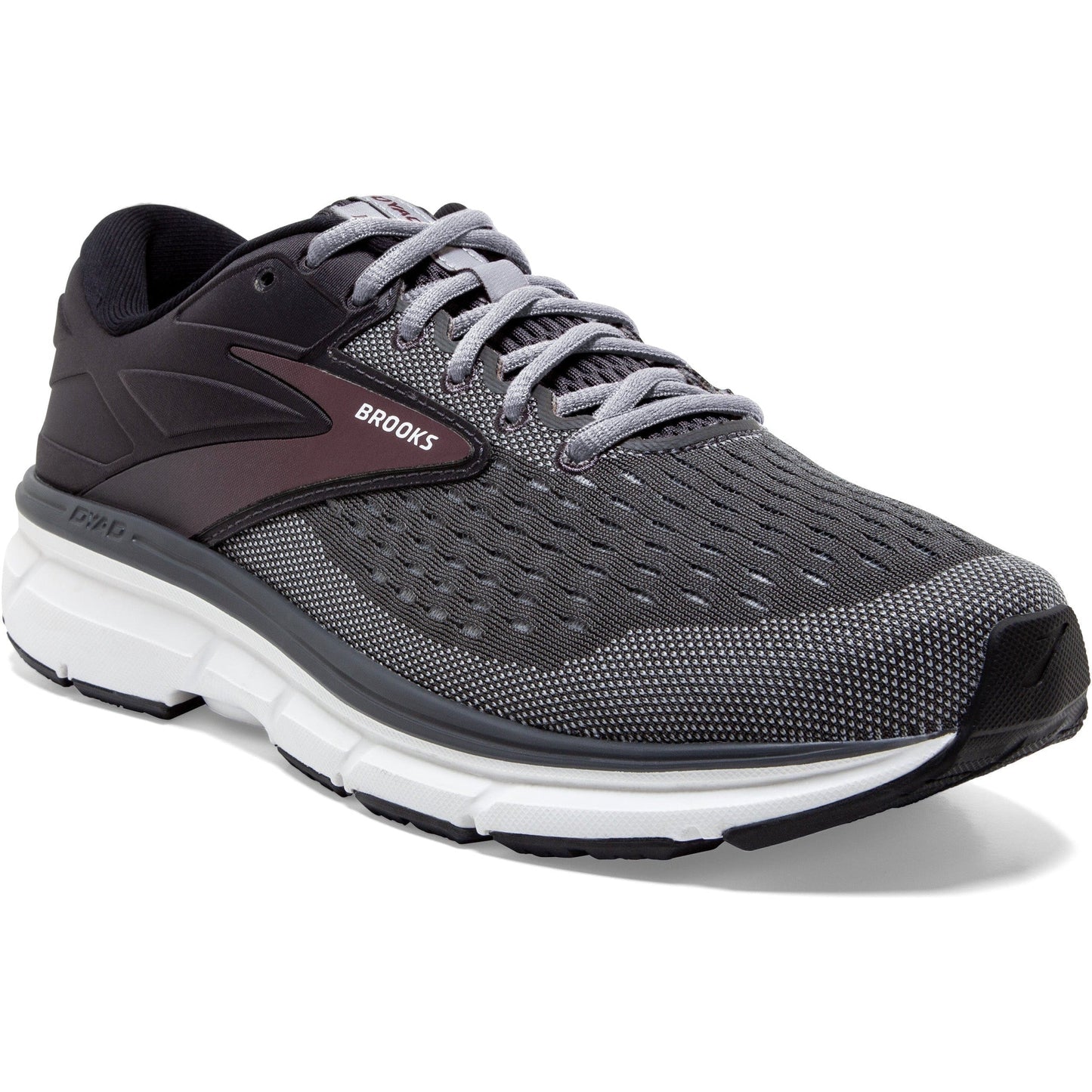 Men's Brooks Dyad 11, Blackened Pearl/Alloy/Red, 13 2E Wide