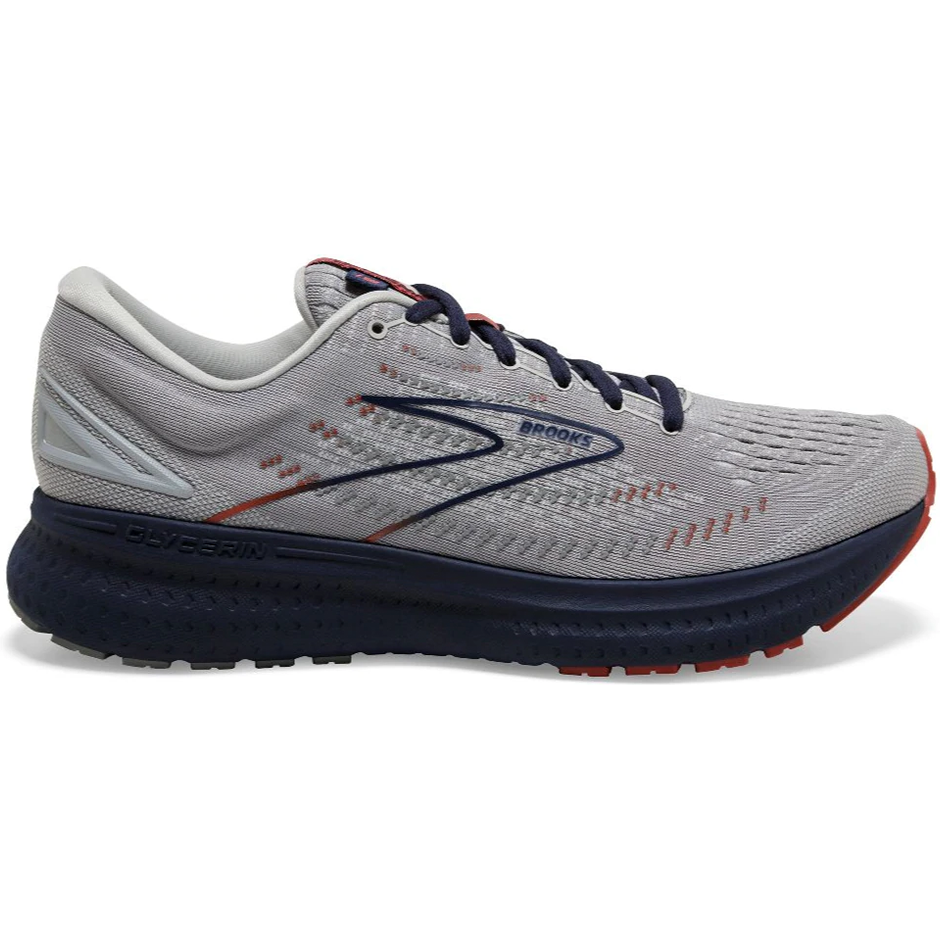 Men's Brooks Glycerin 19, Grey/Alloy/Peacoat, 11.5 D Medium