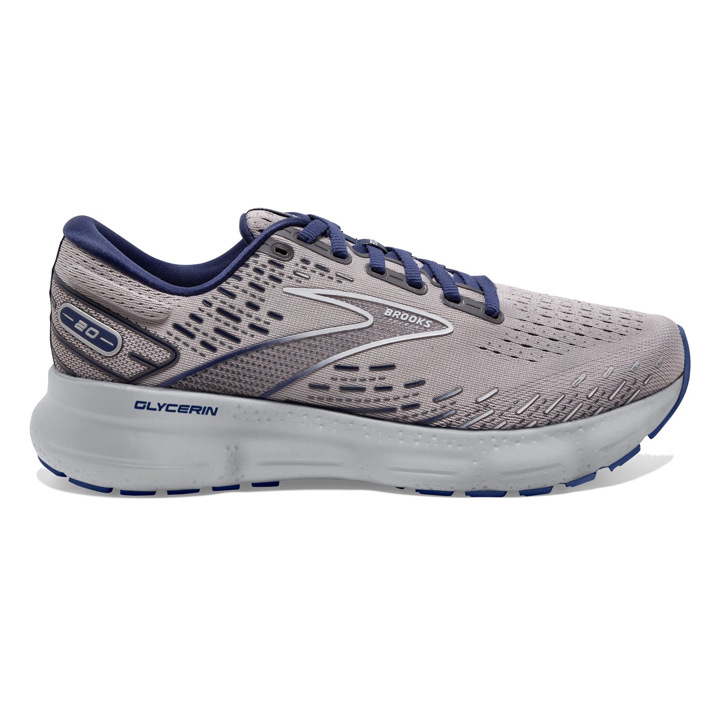 Men's Brooks Glycerin 20, Alloy/Grey/Blue Depths, 10 D Medium