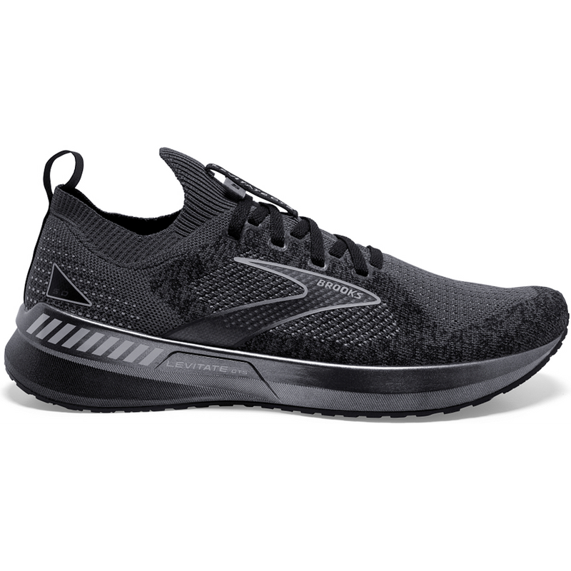 Men's Brooks Levitate StealthFit 5, Black/Ebony/Grey, 12.5 D Medium