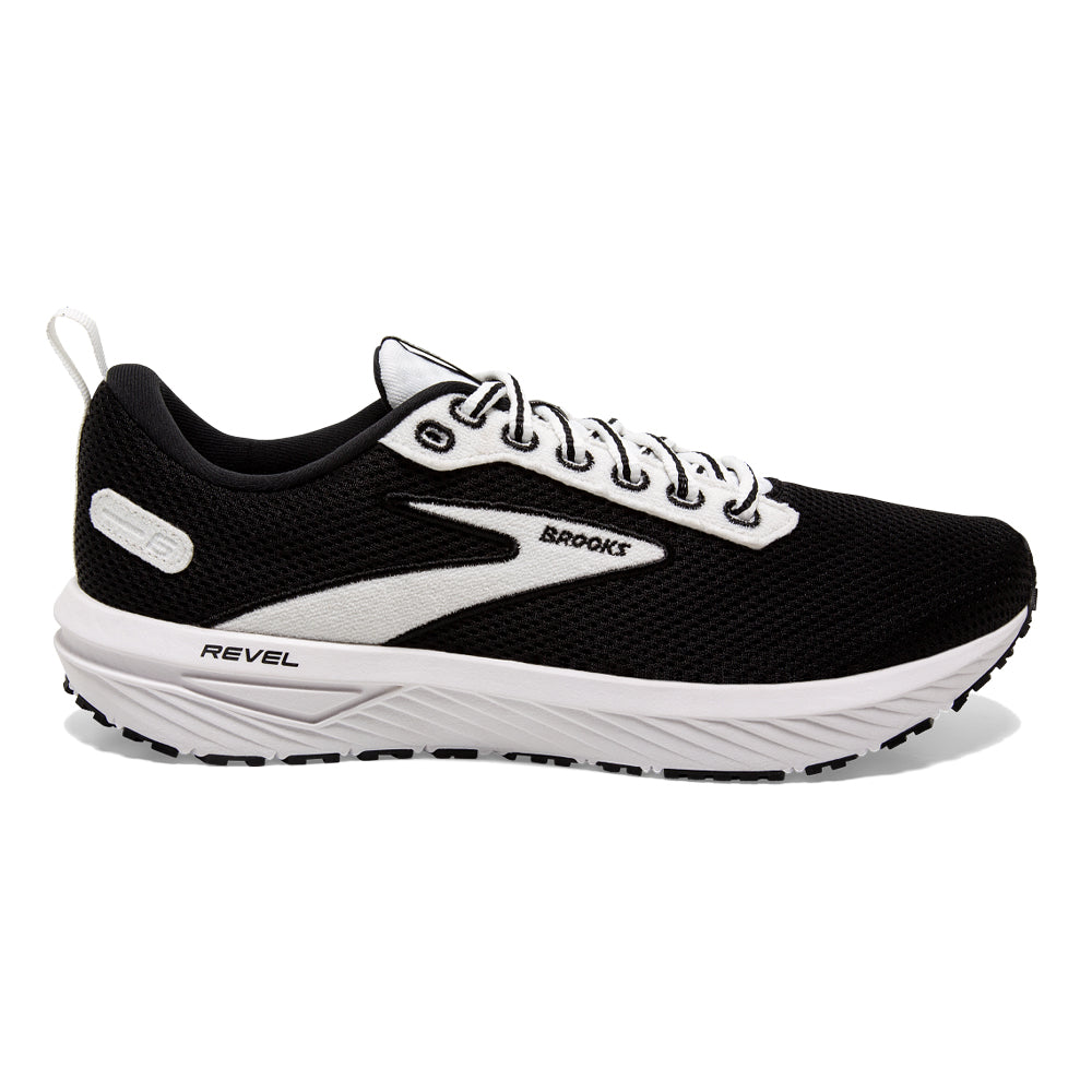 Men's Brooks Revel 6, Black/White, 10.5 D Medium