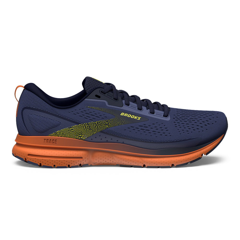 Men's Brooks Trace 3, Iris/Red Orange/Sulphur, 13 D Medium