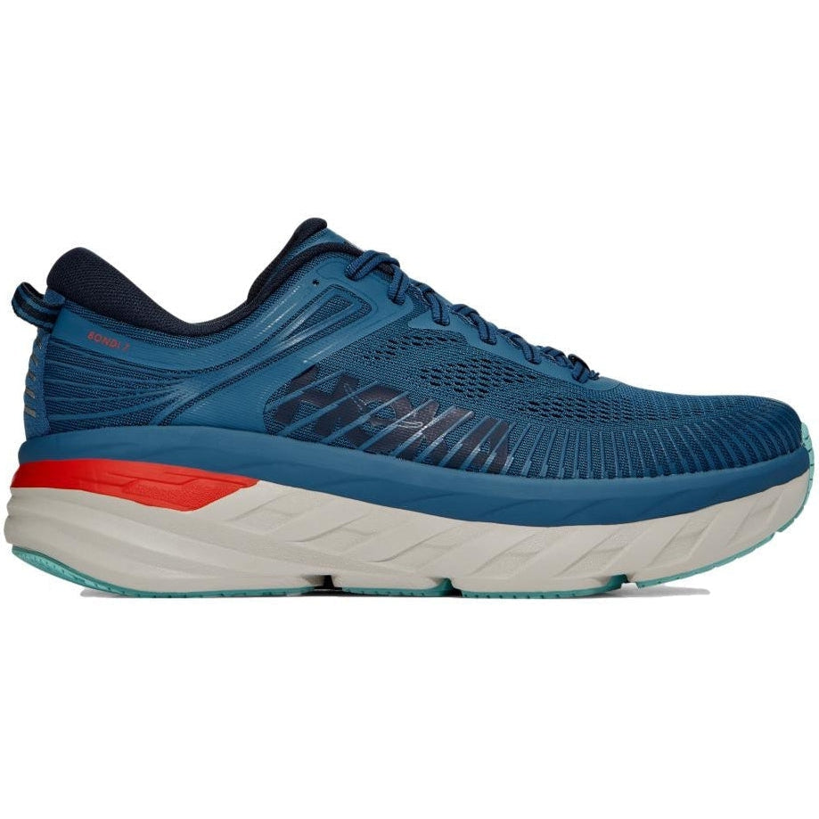 Men's Hoka One One Bondi 7, Real Teal/Outer Space, 11.5 D Medium