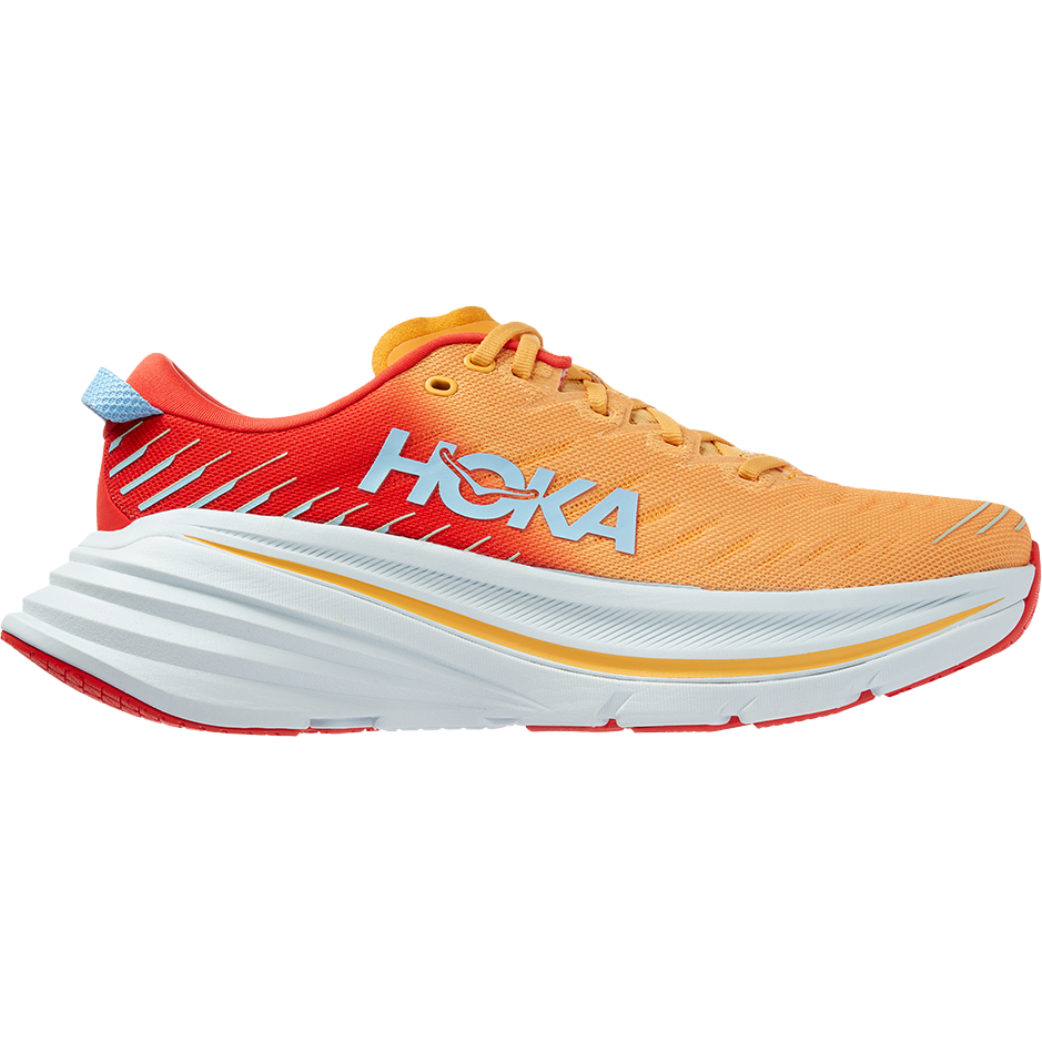 Men's HOKA ONE ONE Bondi X, Fiesta/Amber Yellow, 8 D Medium