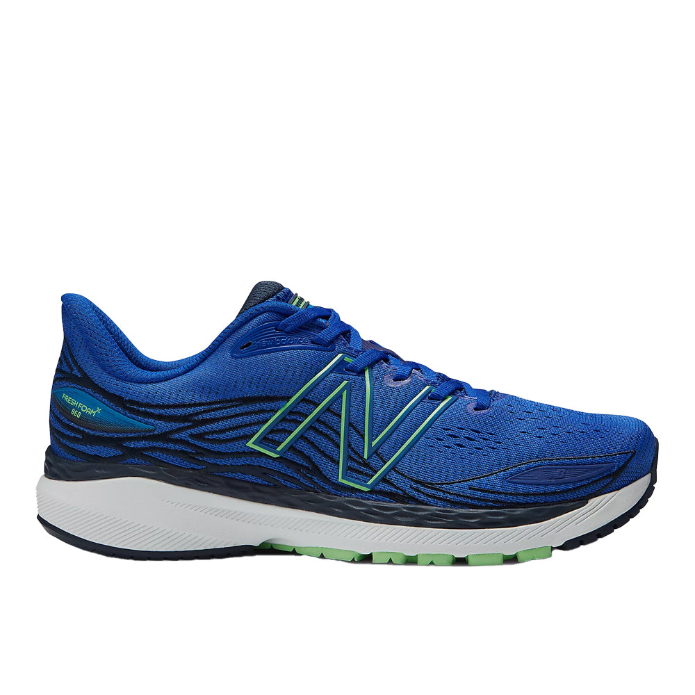 Men's New Balance Fresh Foam X 860v12, Blue/Vibrant Spring/Serene Blue/Natural Indigo, 10.5 D Medium