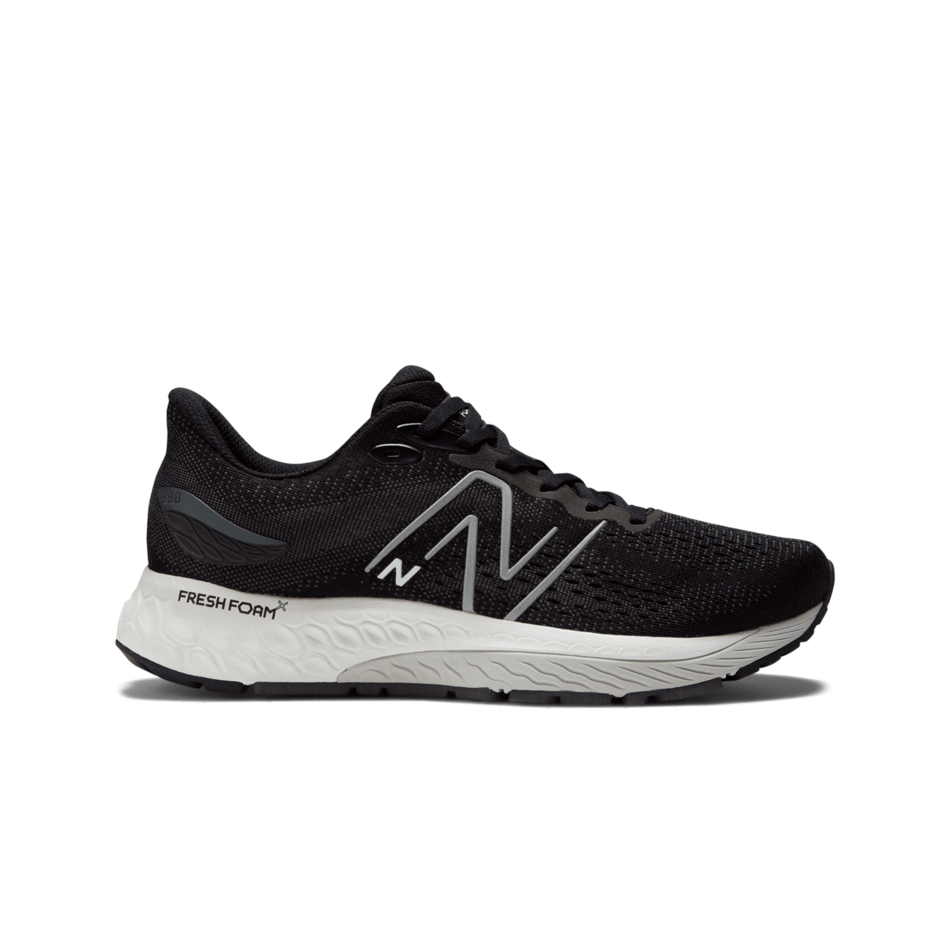 Men's New Balance Fresh Foam X 880v12, Black/Light Aluminum, 12.5 2E Wide