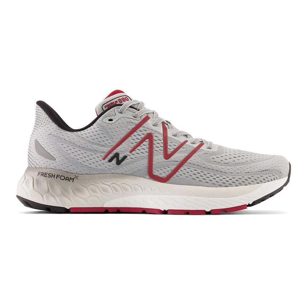 Men's New Balance Fresh Foam X 880v13, Aluminum Grey/Crimson, 13 D Medium