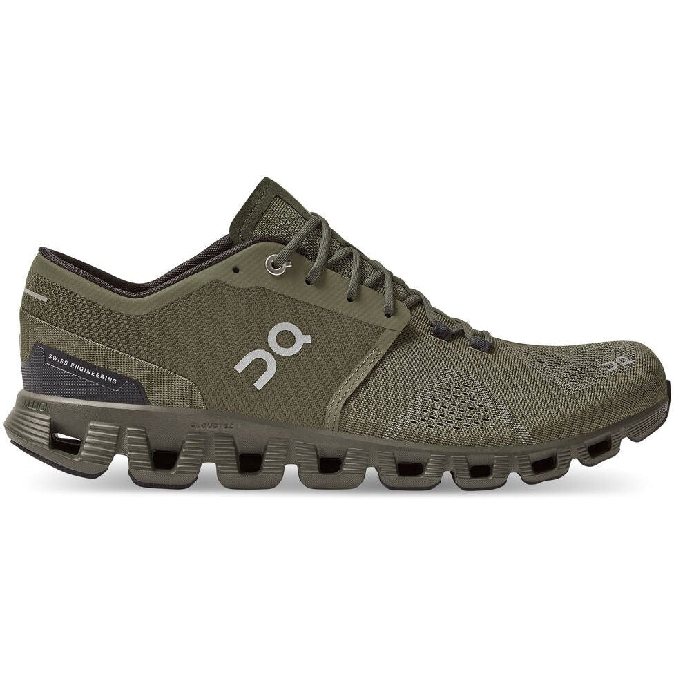 Men's On Cloud X, Olive/Fir, 10 D Medium