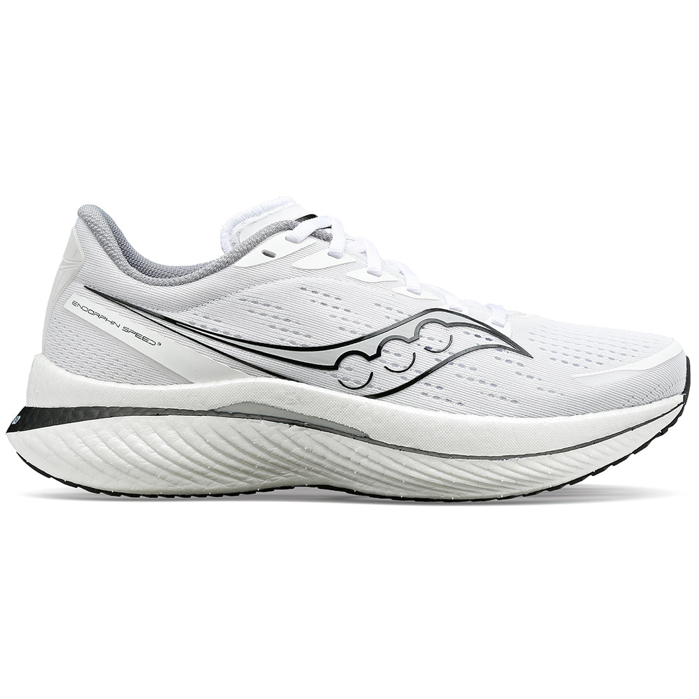 Men's Saucony Endorphin Speed 3, White/Black, 8.5 D Medium