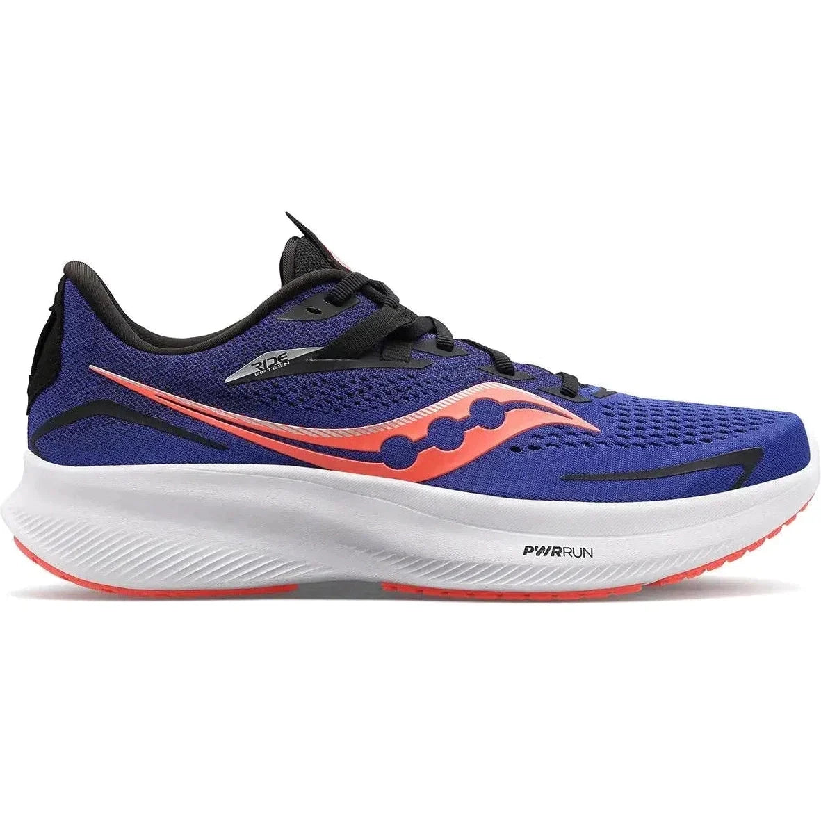 Men's Saucony Ride 15, SAPPHIRE/VIZIRED, 12 D Medium