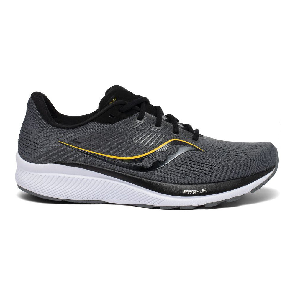 Men's Saucony Guide 14, Coal/Vizigold, 12.5 2E Wide