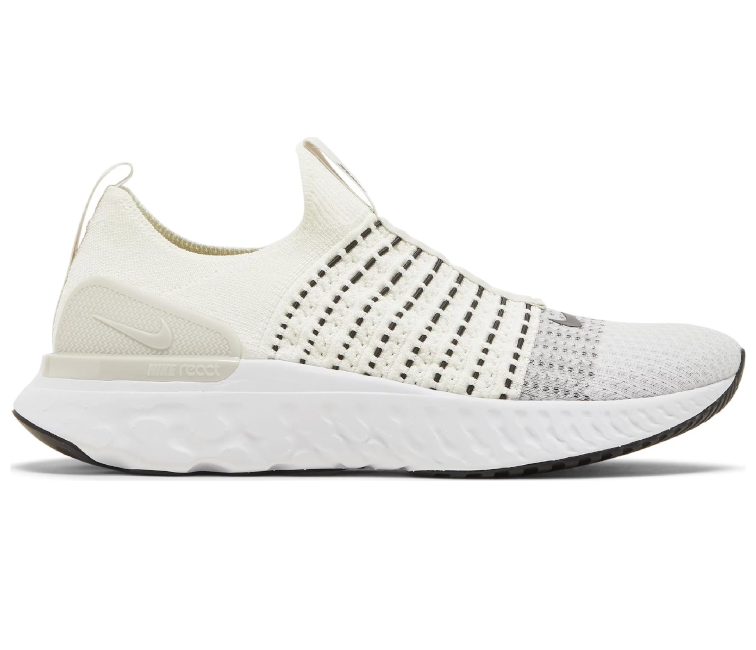 Men's Nike React Phantom Run FK 2, Sail/Black-White-Light-Bone, 8 D Medium