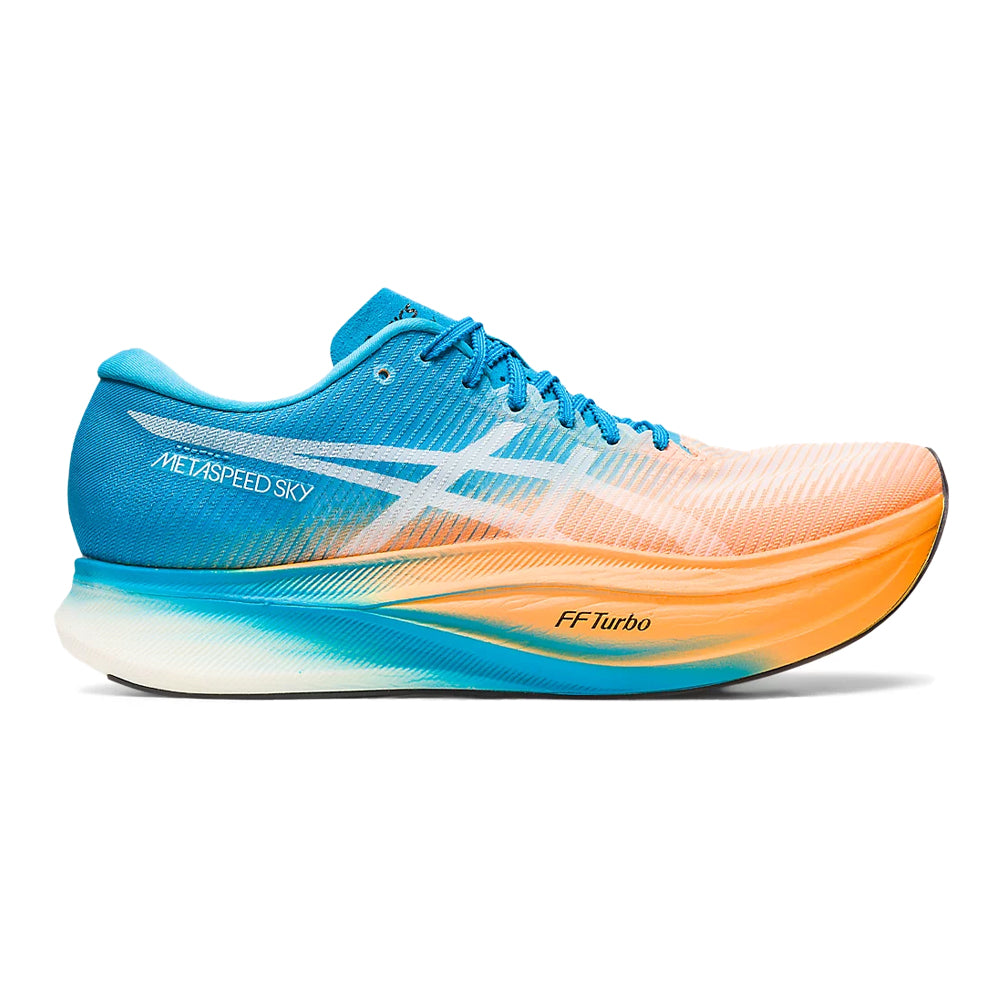 Men's Asics Metaspeed Sky+, Orange Pop/Island Blue, 9 D Medium