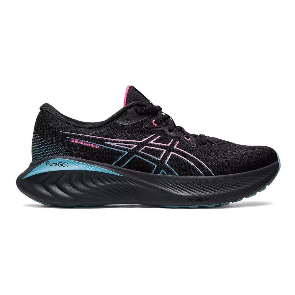 Women's Asics Gel-Cumulus 25 GTX, Black/Hot Pink, 8.5 B Medium