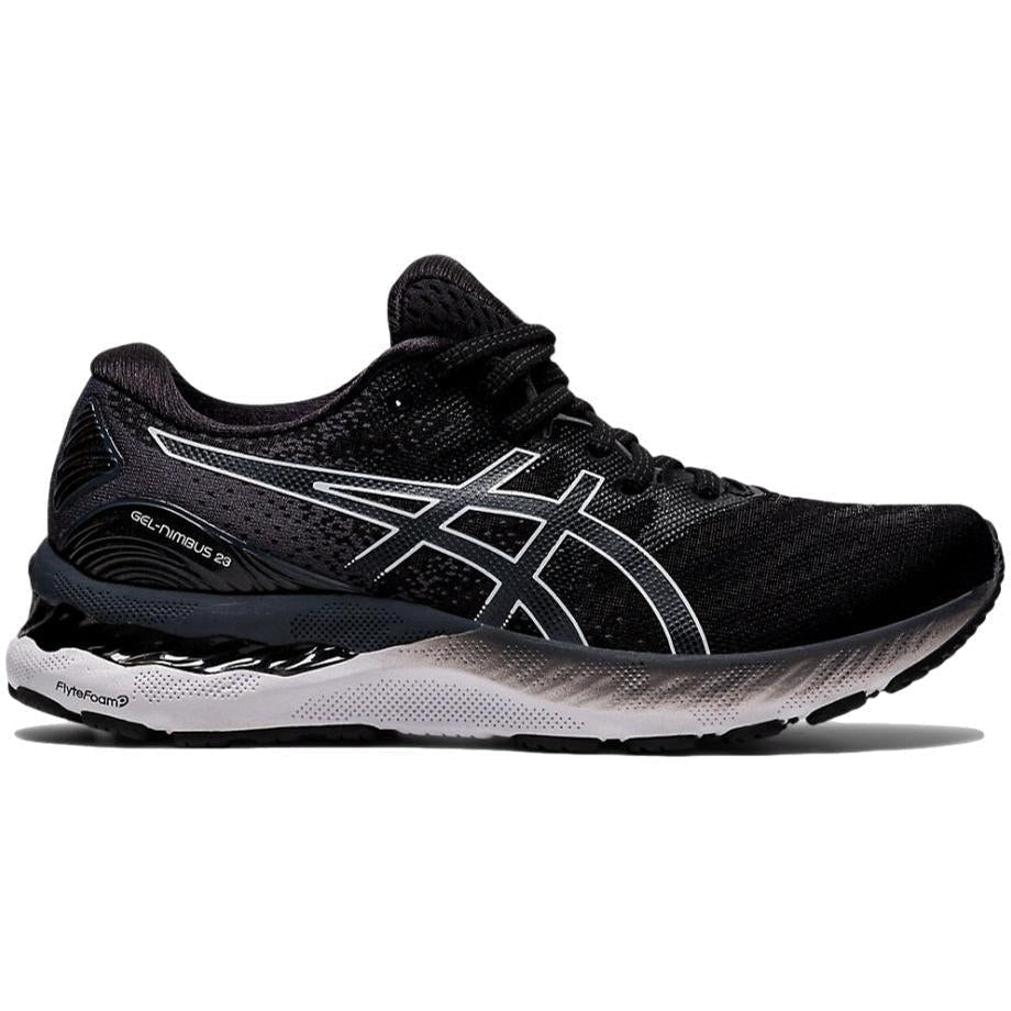 Women's Asics GEL-Nimbus 23, Black/White, 9 B Medium