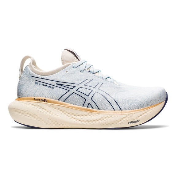 Women's Asics Gel-Nimbus 25, SKY/CREAM, 7.5 B Medium