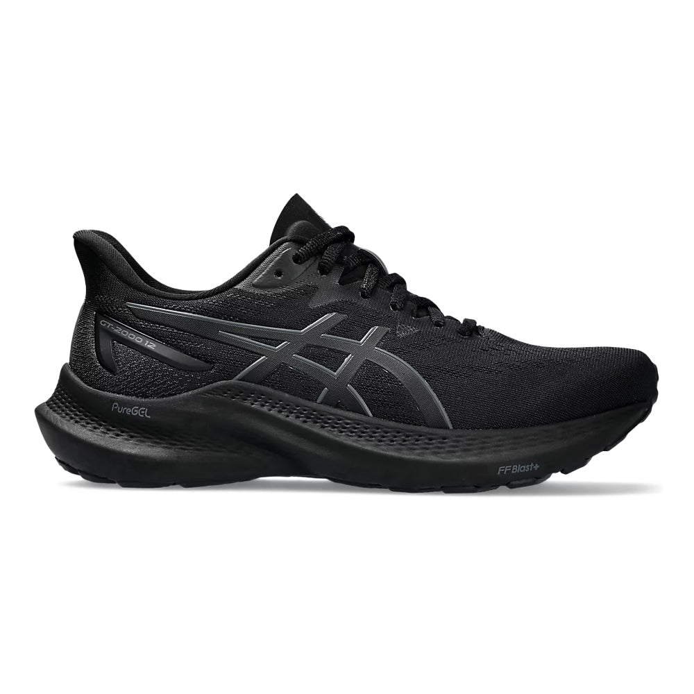 Women's Asics GT-2000 12, Black/Black, 10 B Medium