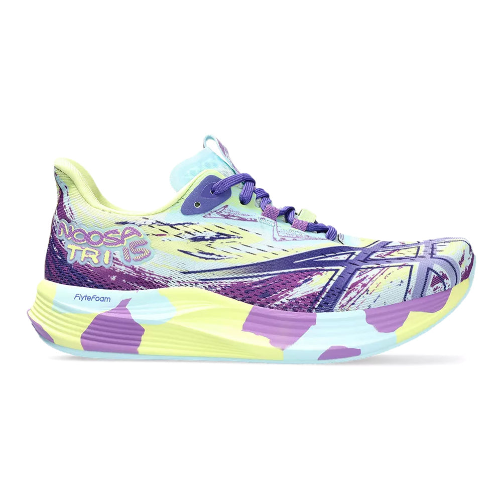 Women's Asics Noosa TRI 15, Glow Yellow/Palace Purple, 7.5 B Medium