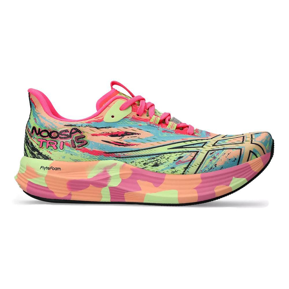 Women's Asics Noosa Tri 15, Summer Dune/Lime Green, 6.5 B Medium