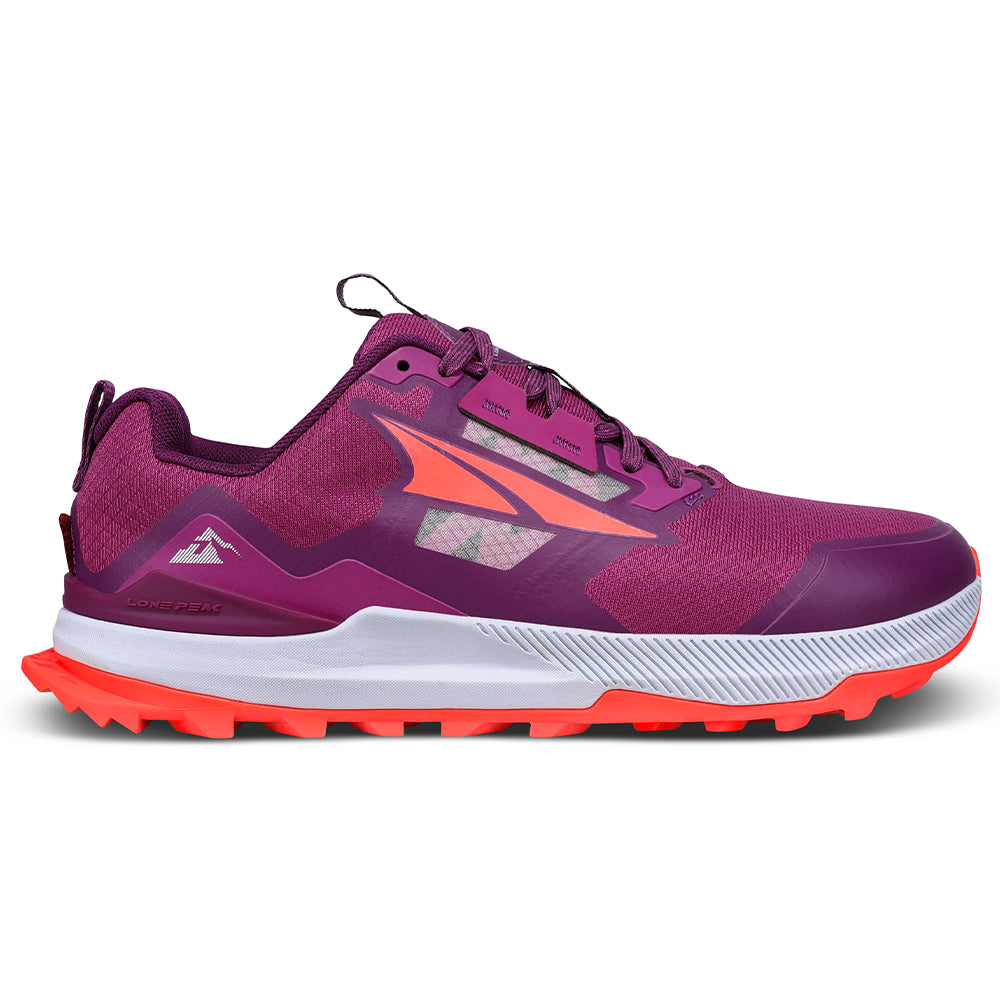 Women's Altra Lone Peak 7, Purple/Orange, 7.5 B Medium