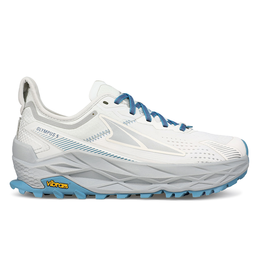 Women's Altra Olympus 5, White/Blue, 10 B Medium