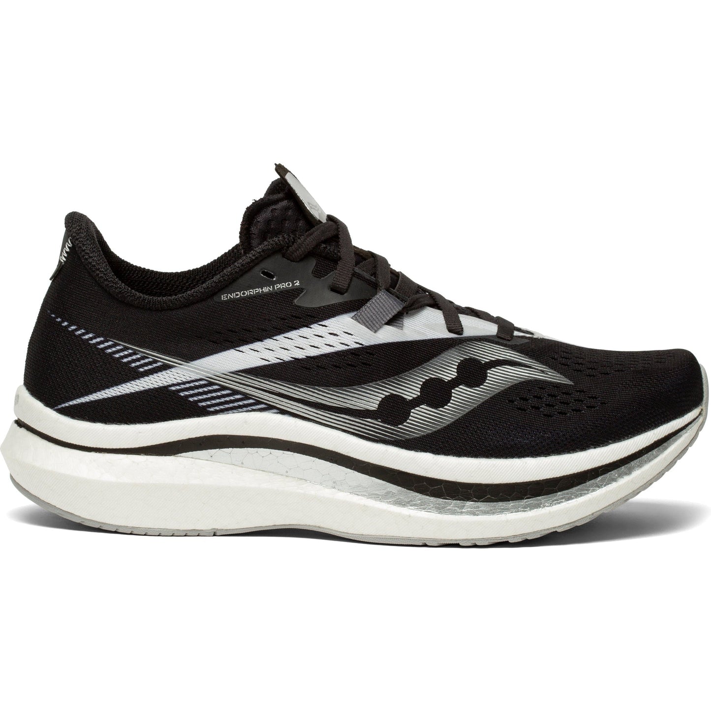 Women's Saucony Endorphin Pro 2, Black/White, 6.5 B Medium