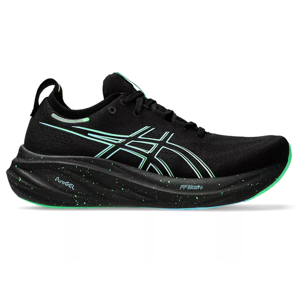 Men's Asics Gel-Nimbus 26, Black/Soothing Sea, 9.5 D Medium