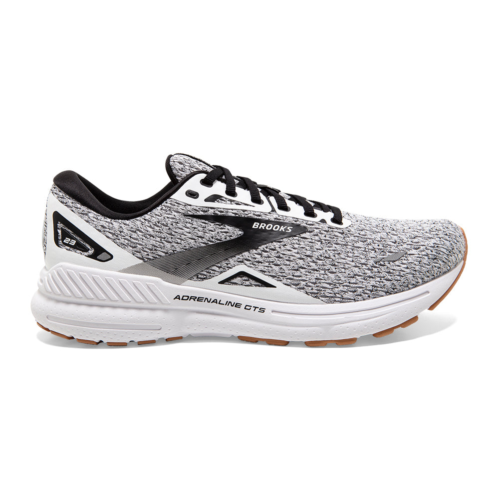 Men's Brooks Adrenaline GTS 23, White/Black, 10 D Medium