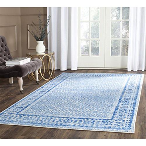 Adirondack Light Blue/Dark Blue Large Rectangle Rug-Color:Silver/Blue,Shape:Square,Size:6'*6'