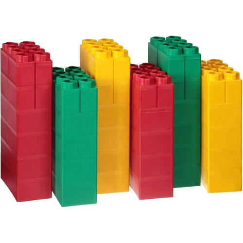 60 pc Kids Adventure Jumbo Blocks with Wheels Deluxe Train Set - Giant size Building Blocks and Giant Wheel Set (60 Pieces)