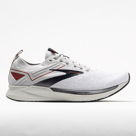 Men's Brooks Ricochet 3, White/Grey/Cinnabar, 10.5 D Medium