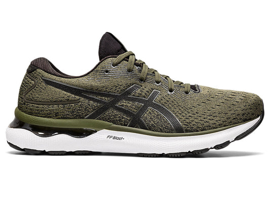 Men's Asics Gel-Nimbus 24, Olive Canvas/Gunmetal, 9 D Medium