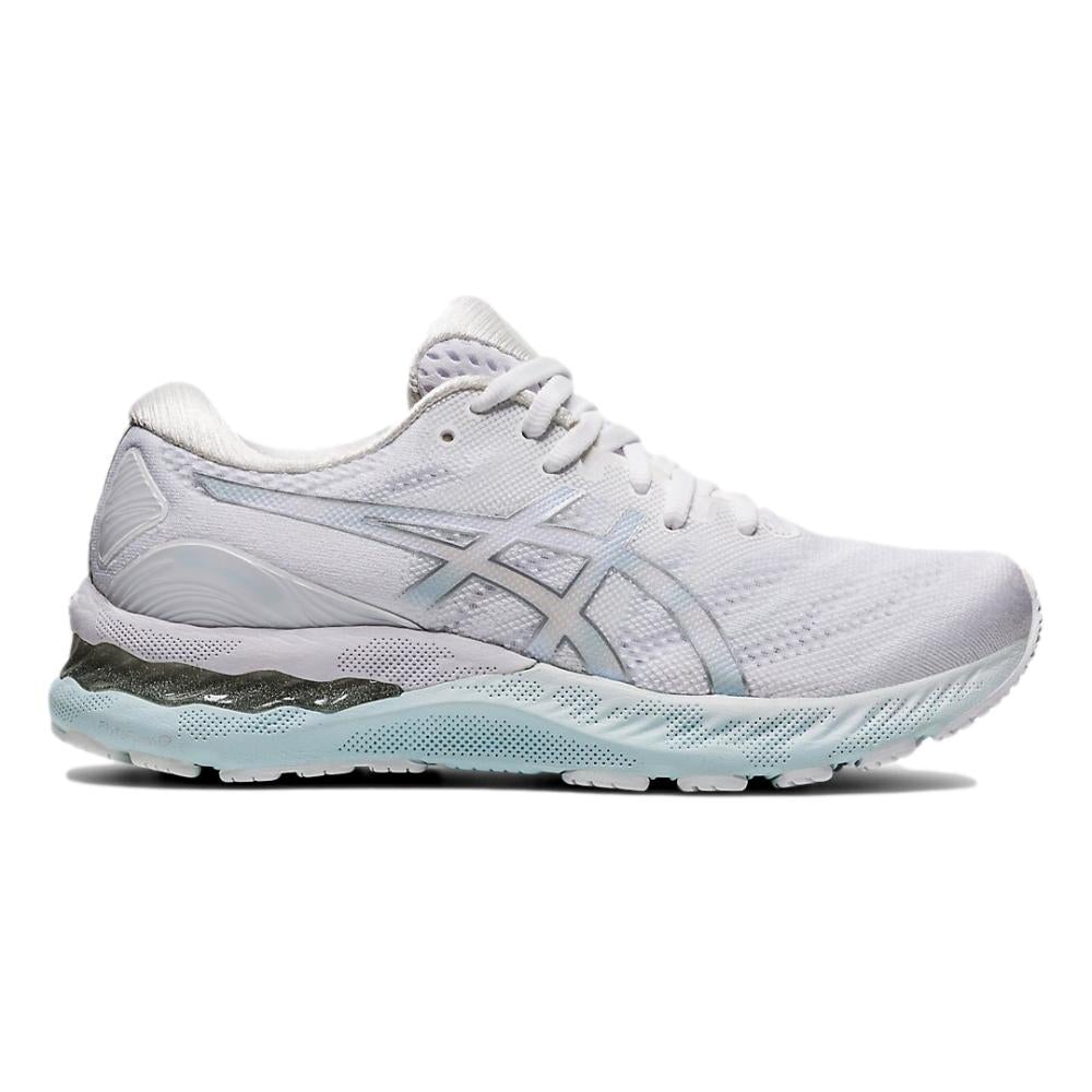 Women's Asics Gel-Nimbus 23, White/Pure Silver, 7.5 B Medium