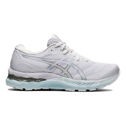 Women's Asics Gel-Nimbus 23, White/Pure Silver, 8 B Medium