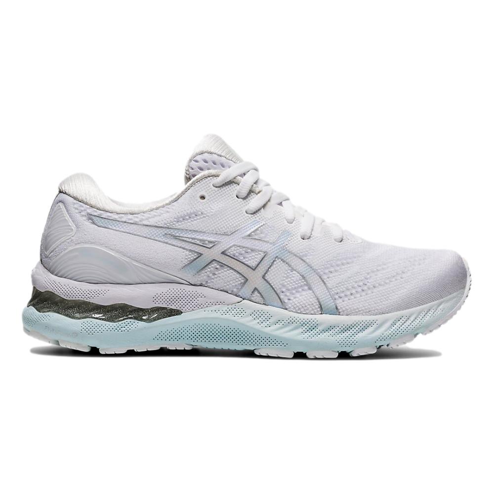 Women's Asics Gel-Nimbus 23, White/Pure Silver, 8.5 B Medium